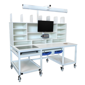 mobile packing bench with castors