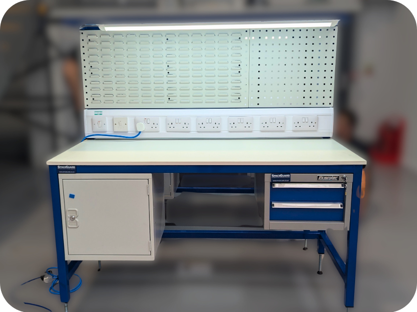 packing bench with sockets