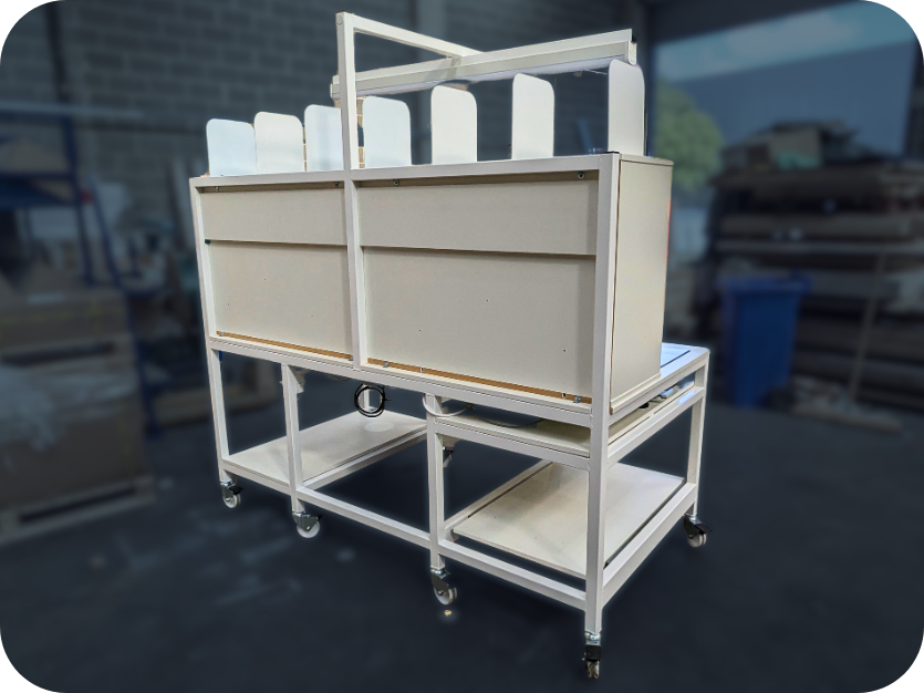 packing bench with storage